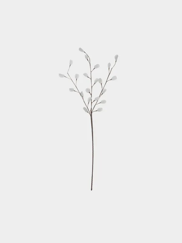 Ветка декоративная, 1 м, Белые листья, Flower garden, image-0