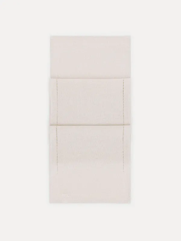 Үстел үсті жолы, 40х160 см, полиэстер, күміс-Крем, Hemstitch, image-0