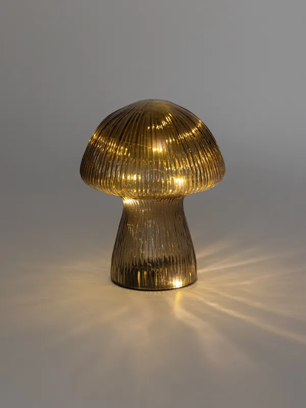 Сәндік шам, 14 см, шыны, сұр-қоңыр, Саңырауқұлақ, Illumination shape, image-3