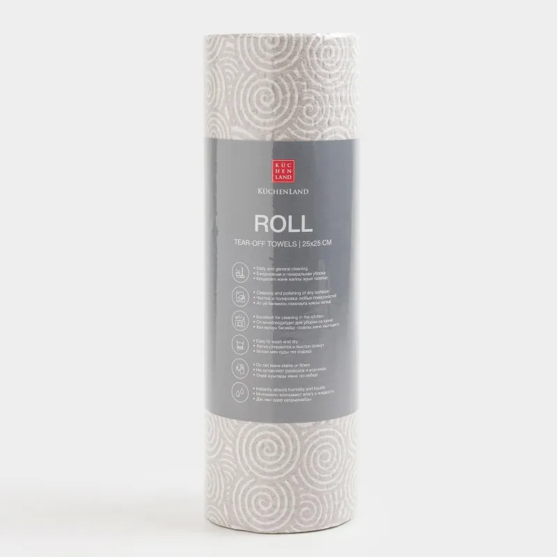 Рулонды сүлгілер, 25х25 см, 50 дана, сұр, Шиыршықтар, Roll