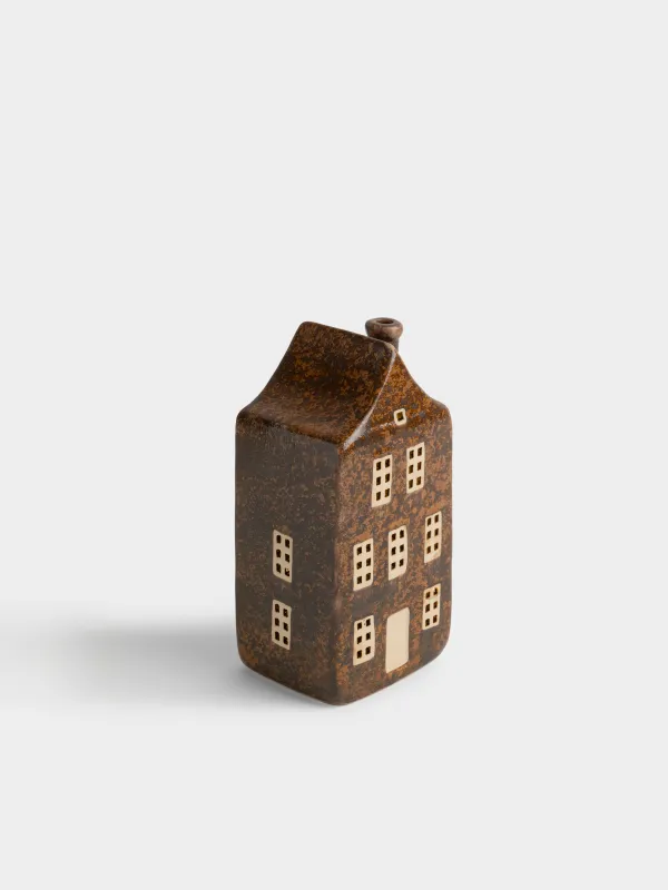 Статуэтка с подсветкой, 16 см, фарфор P, коричневая, Дом, House shape, image-1