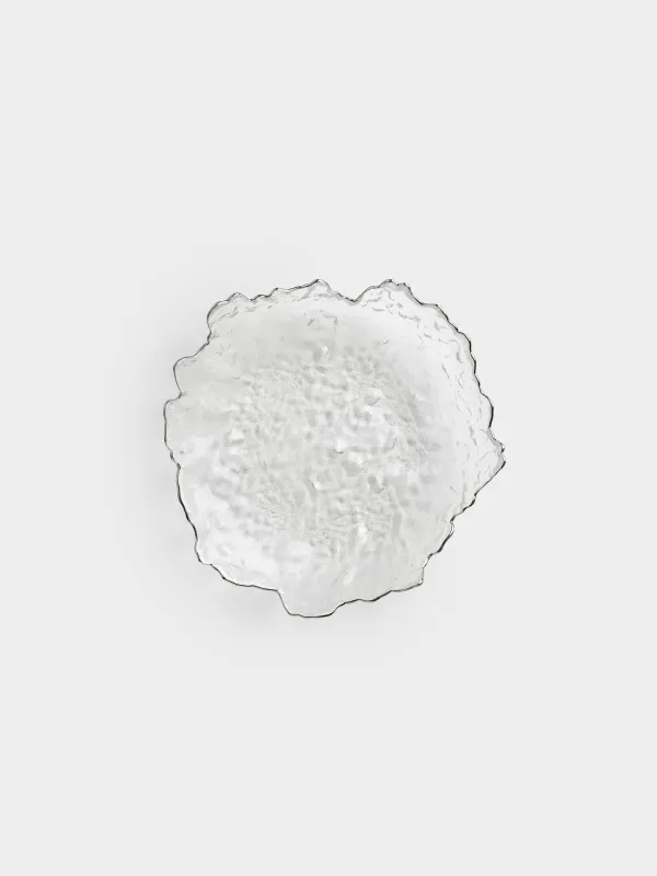 Ыдыс, 25 см, шыны, күміс жиектері бар, Nautilus silver, image-2