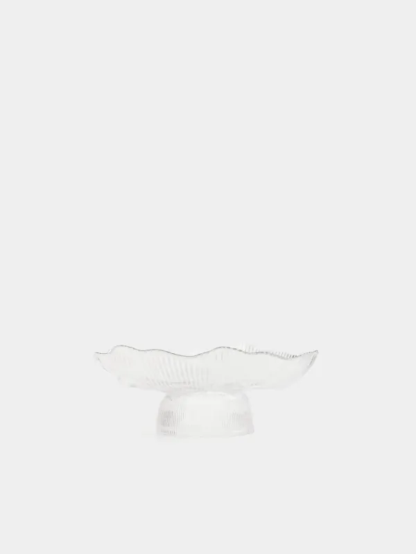 Ыдыс, аяқты, 23х9 см, шыны Р, күміс жиектері бар, Argos silver, image-2