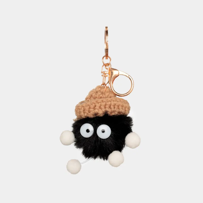 Брелок, 8 см, жұмсақ, полиэстер/металл, қара, Keychain toy