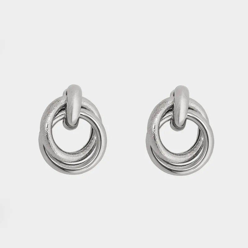 Пусет сырғалары, 3 см, 2 дана, металл, күміс түстес, Сақиналар, Jewelry