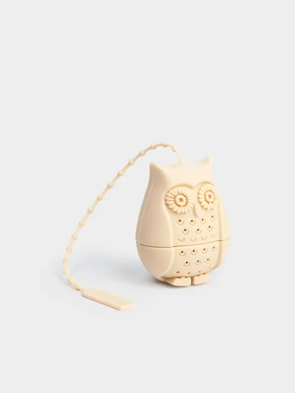 Сито для заваривания чая, 19 см, силикон, бежевое, Сова, Owl, image-2