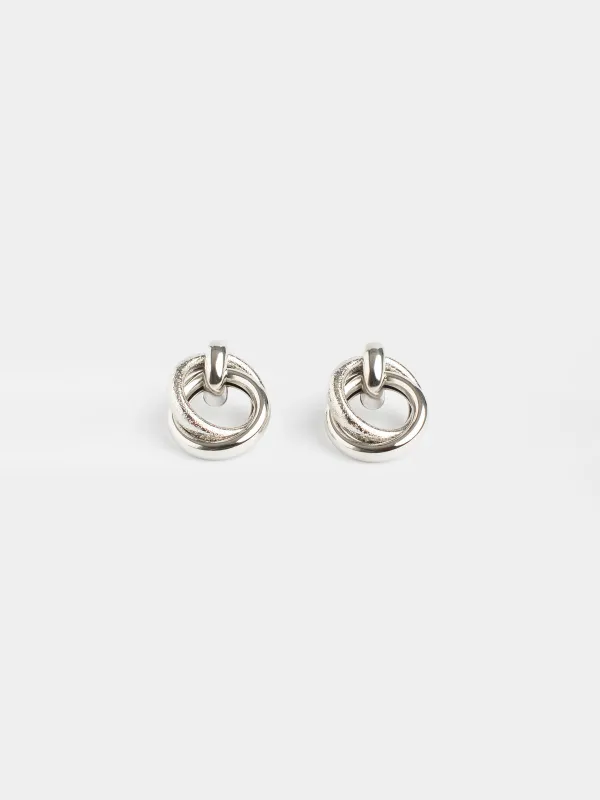 Пусет сырғалары, 3 см, 2 дана, металл, күміс түстес, Сақиналар, Jewelry, image-0