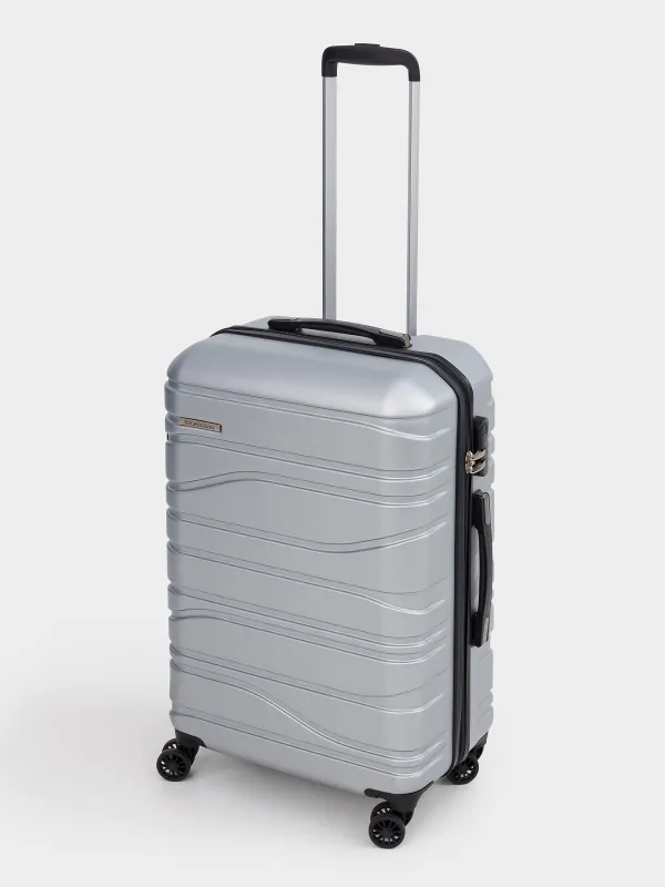 Чемодан M, 45х25х67 см, 3,4 кг, с замком, пластик, графитовый, Travel comfort, image-1
