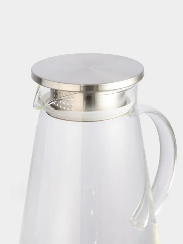 Құмыра, 1,7 л, қақпағы сүзгі, шыны Б/болат, Clear, image-3