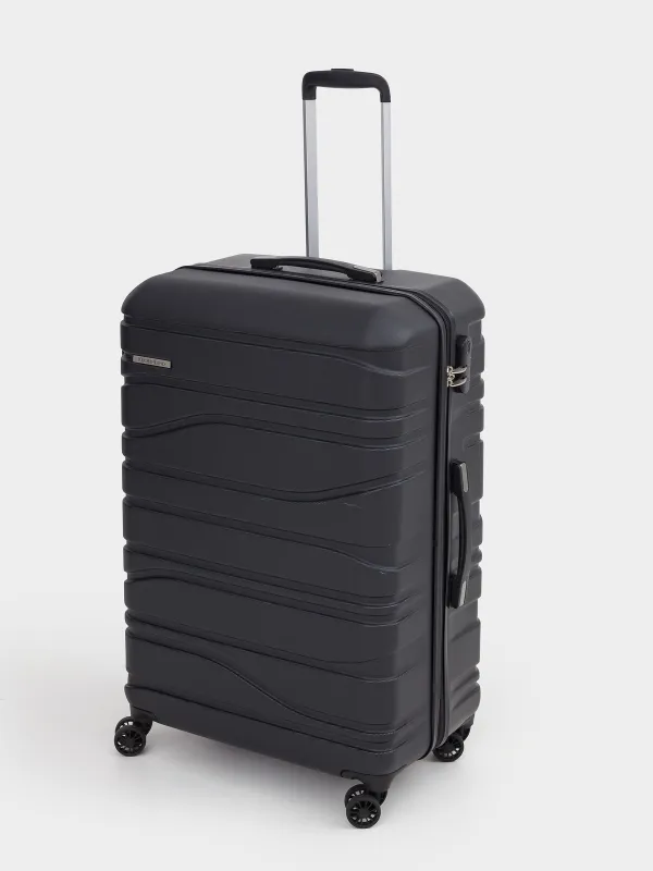 Чемодан L, 52х29х77 см, 4,2 кг, құлпы бар, пластик, қара, Travel comfort, image-1