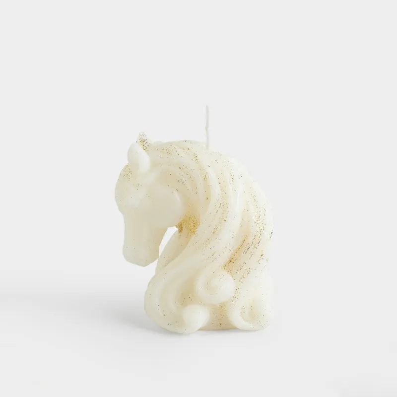 Свеча, 7x10 см, с блестками, Лошадь, Horse gold