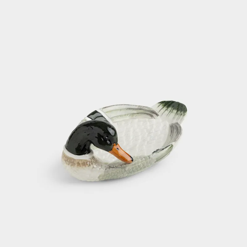 Ыдыс, 32х19х12 см, керамика, сұр-жасыл, Үйрек, Duck