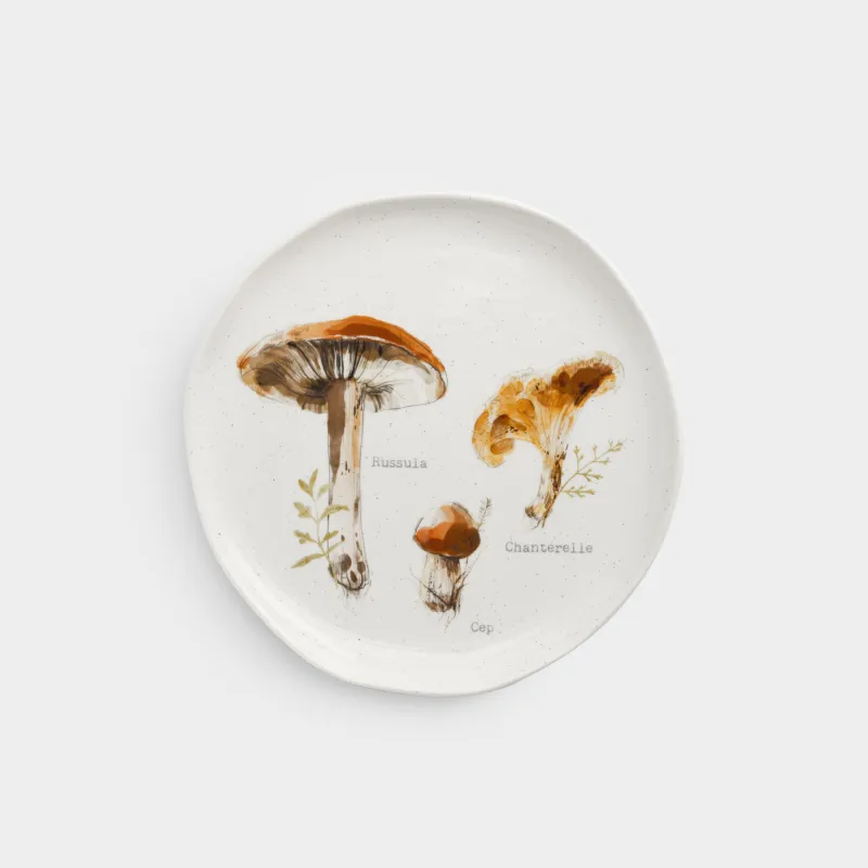 Тарелка обеденная, 26 см, фарфор N, молочная, Грибы, Autumn gifts