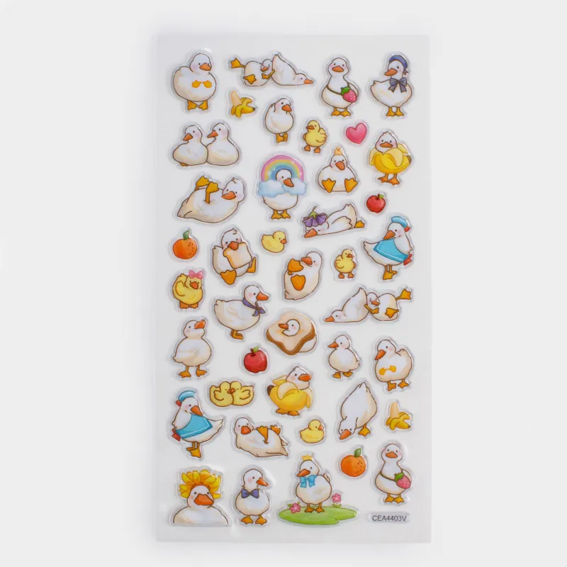 Жапсырмалар жинағы, 17х9 см, 41 дана, бір реттік, ПВХ, Үйректер, Duck yellow