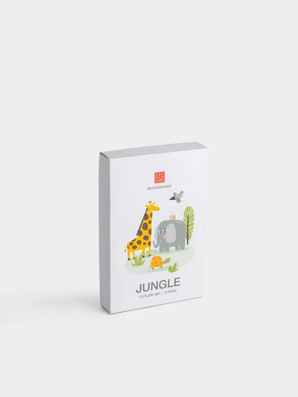 Ас құралдары, балалар, 1 тұлға, 3 зат, болат, Жануарлар, Jungle, image-1