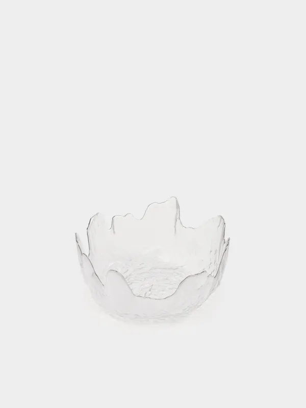 Салат ыдысы, 20х9 см, 1,1 л, шыны, күміс жиегі бар, Nautilus silver, image-1