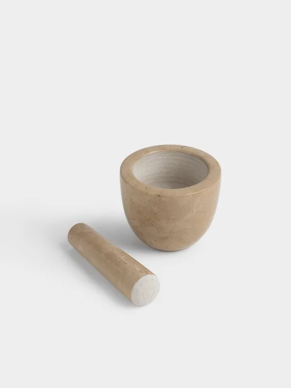 Ступка для специй, с пестиком, бежевая, Marble, image-3