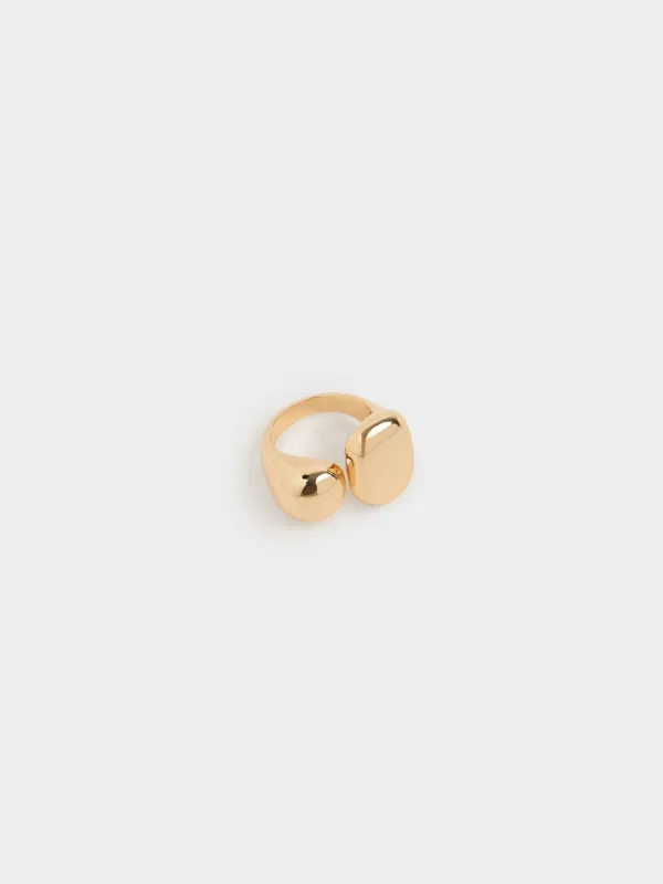 Сақина, 2 см, бірыңғай өлшем, металл, алтын түстес, Jewelry, image-1