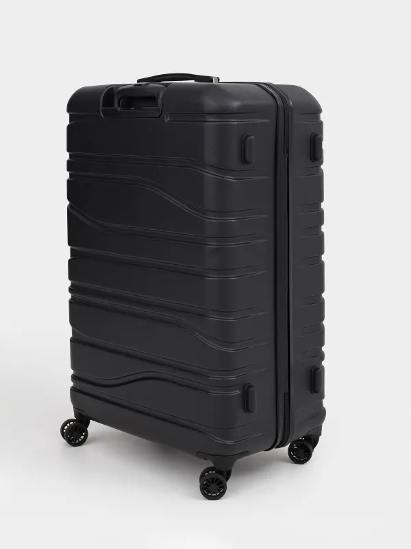 Чемодан L, 52х29х77 см, 4,2 кг, құлпы бар, пластик, қара, Travel comfort, image-4
