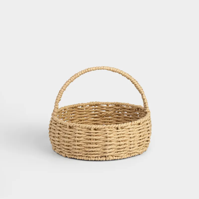 Сақтау себеті, 17х21 см, өрілген, сабы бар, целлюлоза, сопақ, Braided