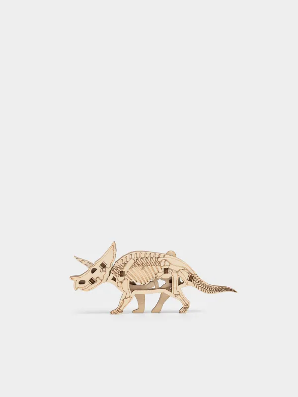 Шығармашылық жиынтығы, 13х6 см, 3D-конструктор, ағаш, Трицератопс, Dino, image-0
