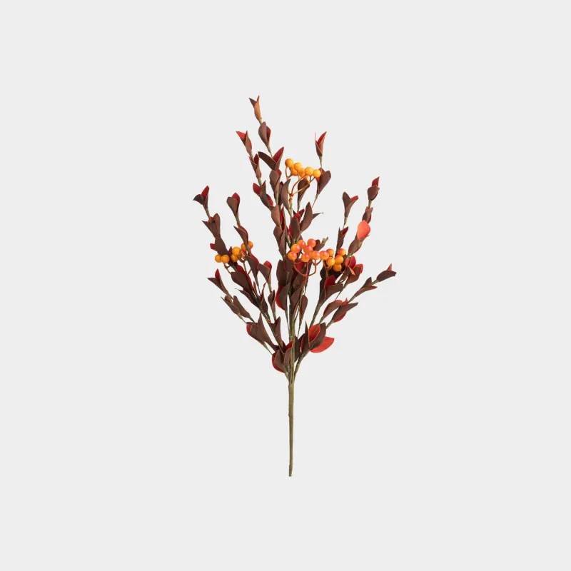 Сәндік бұтақ, 53 см, EVA/полиэтилен, Қызғылт сары жидектер, Grand garden decor