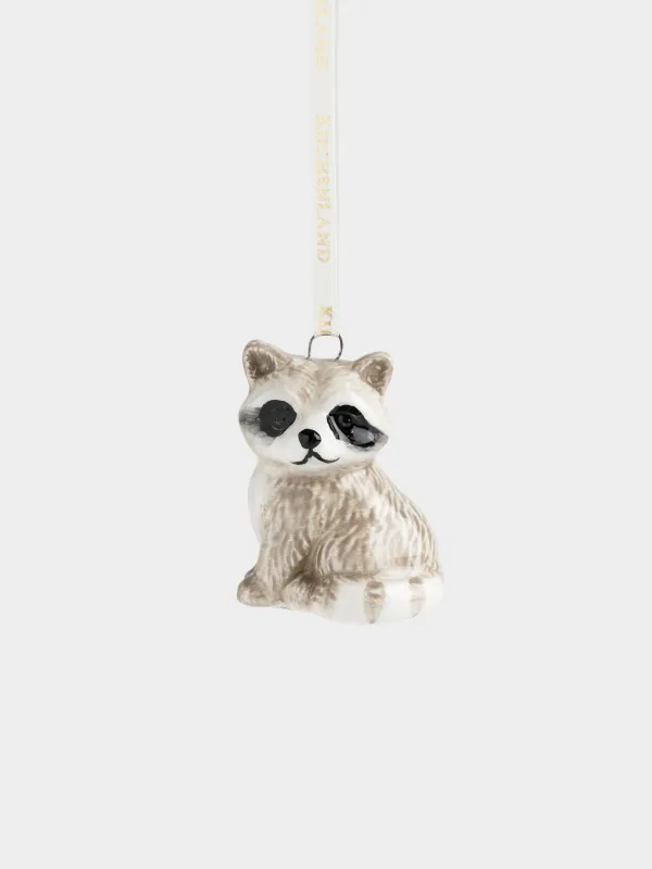 Сәндік аспа, 5 см, D керамика, сүт түстес және қоңыр, Жанат, Raccoon, image-1