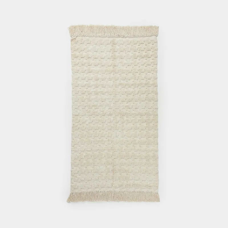 Кілем, 80х150 см, шашағы бар, мақта, құм, Textured