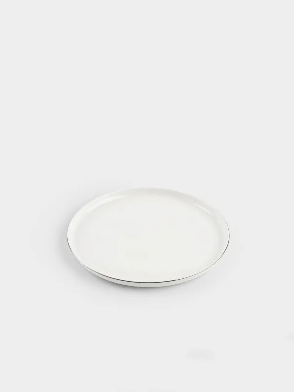 Түскі ас тәрелкесі, 26 см, фарфор F, ақ, Ideal silver, image-1