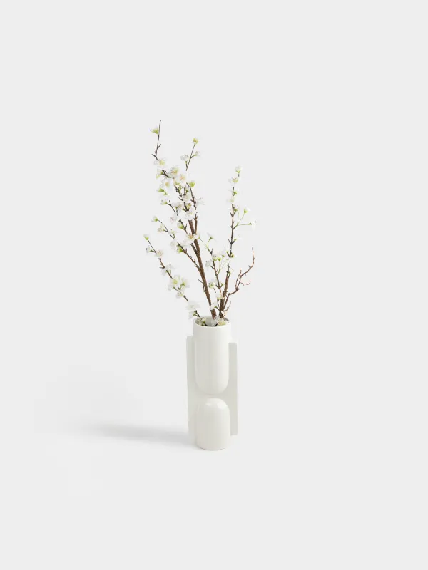Гүл вазасы, 38 см, сәндік, керамика, сүт түстес, Пішіндер, Minimalism, image-4