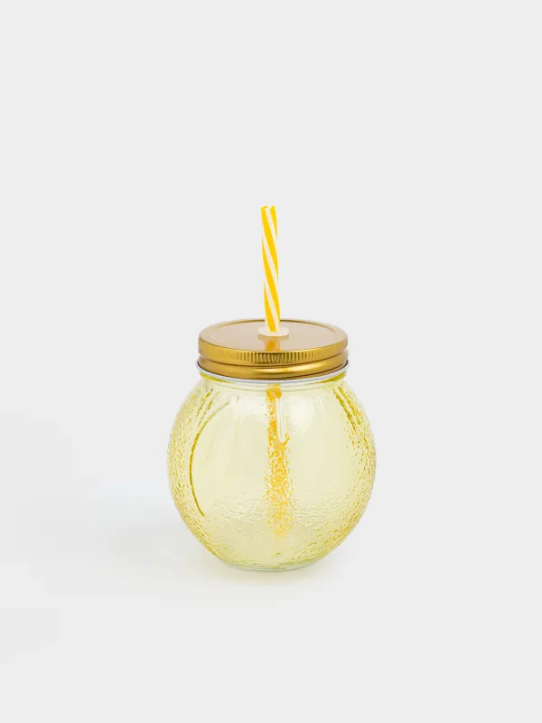 Банка для напитков, 450 мл, с трубочкой, Summer drink, image-0