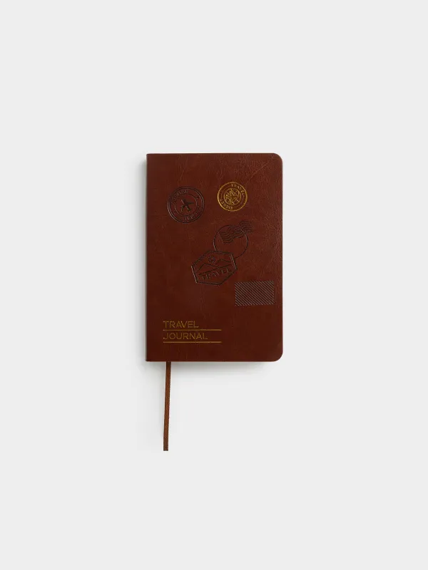 Жазбаларға арналған дәптер, 9х14 см, 80 парақ, полиуретан, қоңыр, Travel journal, Stationery travel, image-0