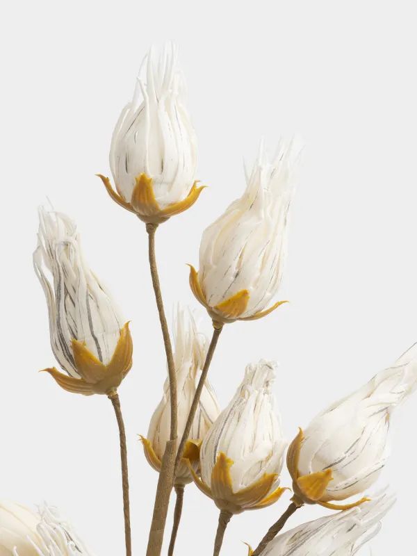 Сәндік бұтақ, 1 м, пенопласт/пластик, Ақ гүлдер, Flower garden, image-2