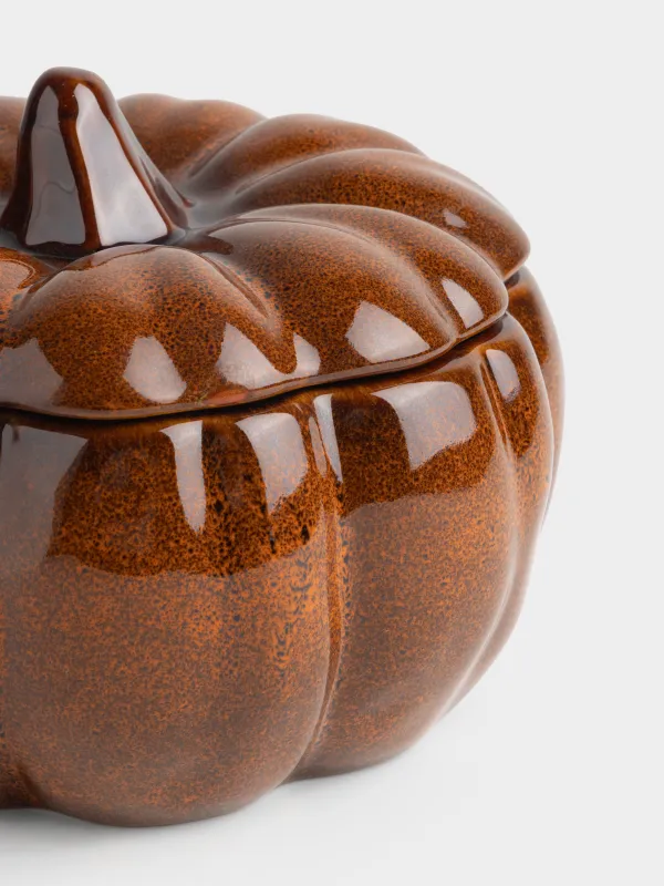 Емкость для хранения, 23х16 см, 2,5 л, фарфор P, оранжевая, Тыква, Autumn gourds, image-1