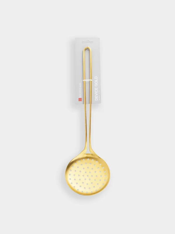 Шумовка, 37 см, сталь, золотистая, Device gold, image-4