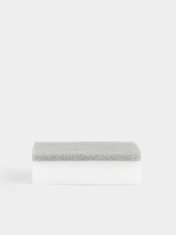 Губка меламиновая, 3 шт, с абразивной вставкой, бежевая, Clean, image-2