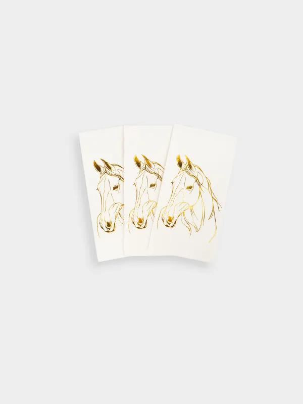 Салфетки бумажные, 33х33 см, 20 шт, Horse gold, image-2