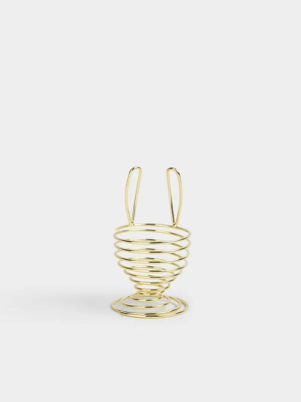 Подставка для яйца, 9 см, сталь, золотистая, Ушки кролика, Twist gold, image-0