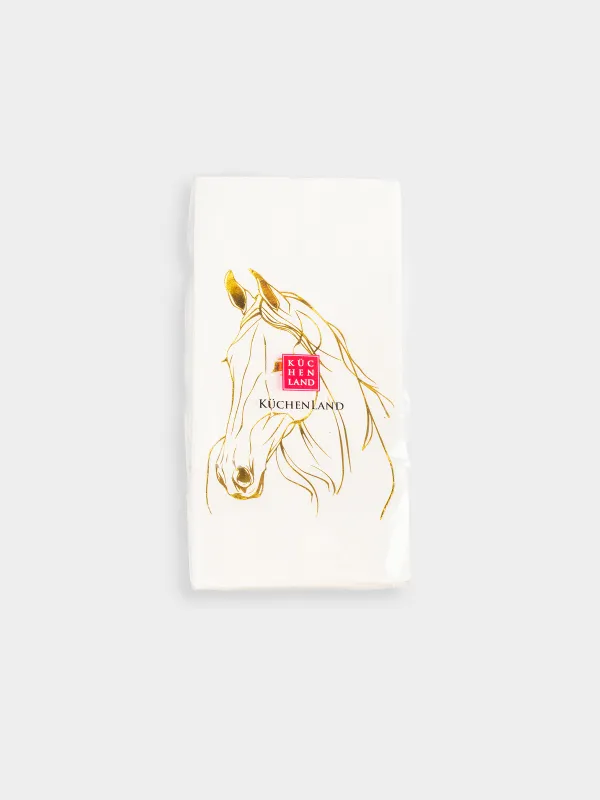 Салфетки бумажные, 33х33 см, 20 шт, Horse gold, image-4