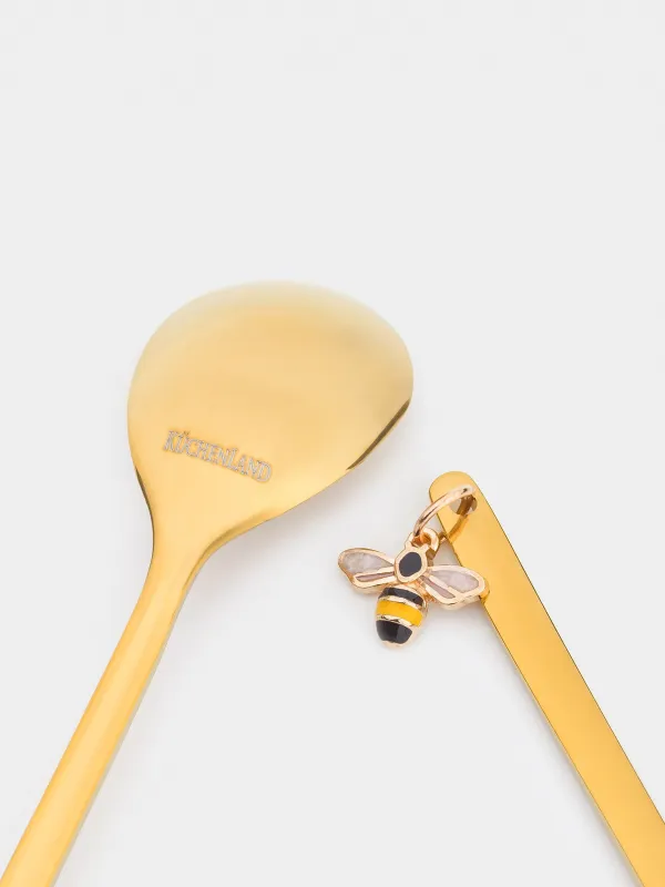 Ложка десертная, 14 см, 2 шт, сталь, золотистая, Пчела, Honey, image-4