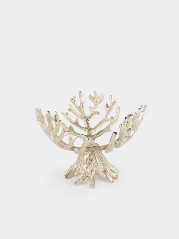 Ваза для фруктов, 20х17 см, на ножке, Кракелюр, Fantastic gold, image-4