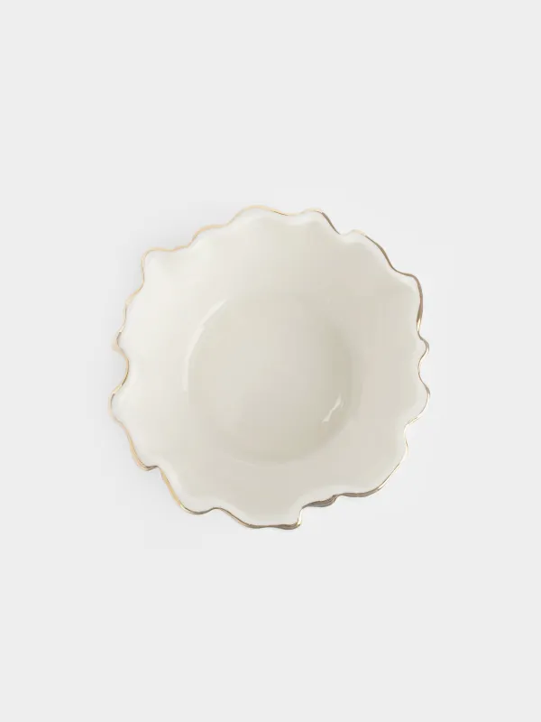 Салатник, 15х6 см, Мятый эффект, Crumple gold, image-2