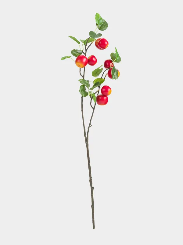 Ветка декоративная, 80 см, Красные яблоки, Fruit decor, image-0
