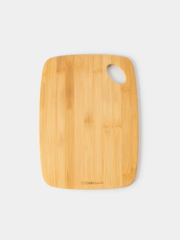 Кесу тақтасы, 30х22 см, тікбұрышты, дөңгелек, бамбук, Bamboo, image-0