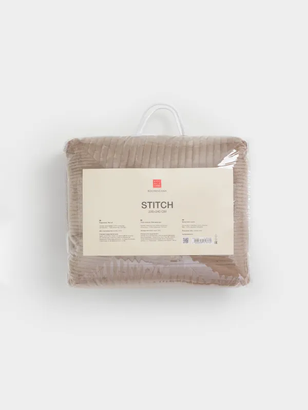 Көрпе, 220х240 см, көрпе, барқыт / микрофибра, қоңыр, Гауһар, Stitch velvet, image-5