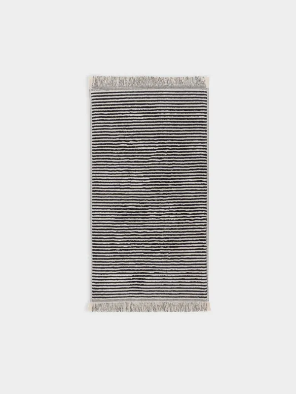 Сүлгі, 50х90 см, мақта, қара-сарғыш, Жолақтар, Striped cotton, image-1