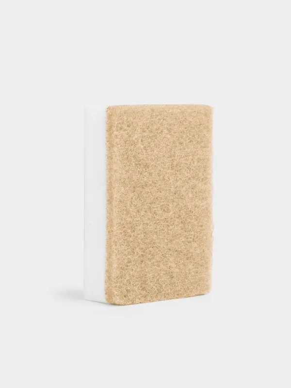 Меламинді Губка, 3 дана, абразивтік ендірмесі бар, сарғылт, Clean, image-1