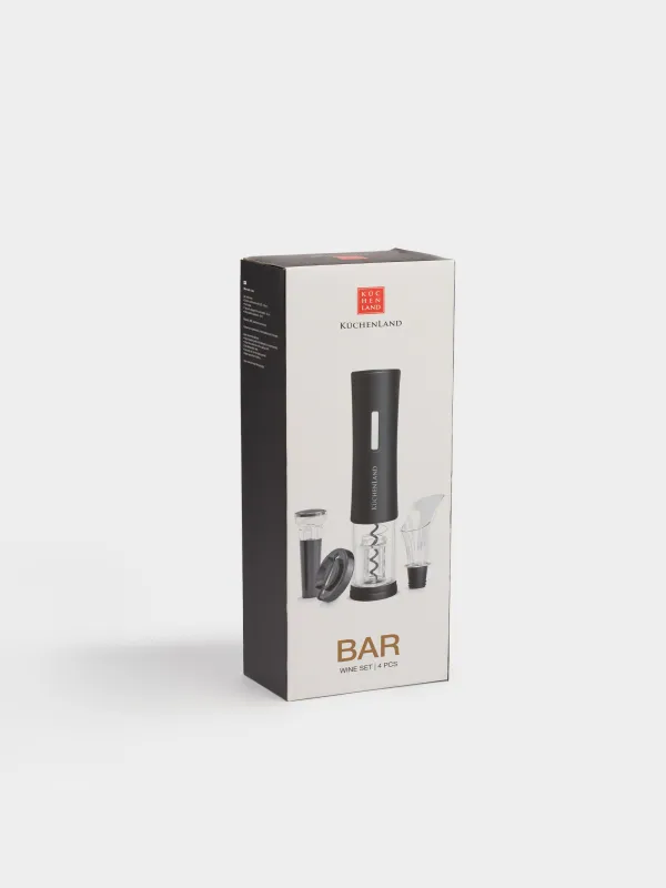 Набор винный, 4 предмета, с вакуумной пробкой, LED W, Bar, image-7