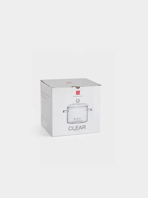 Кастрюля, 15 см, 1,5 л, стекло Б, Clear, image-3