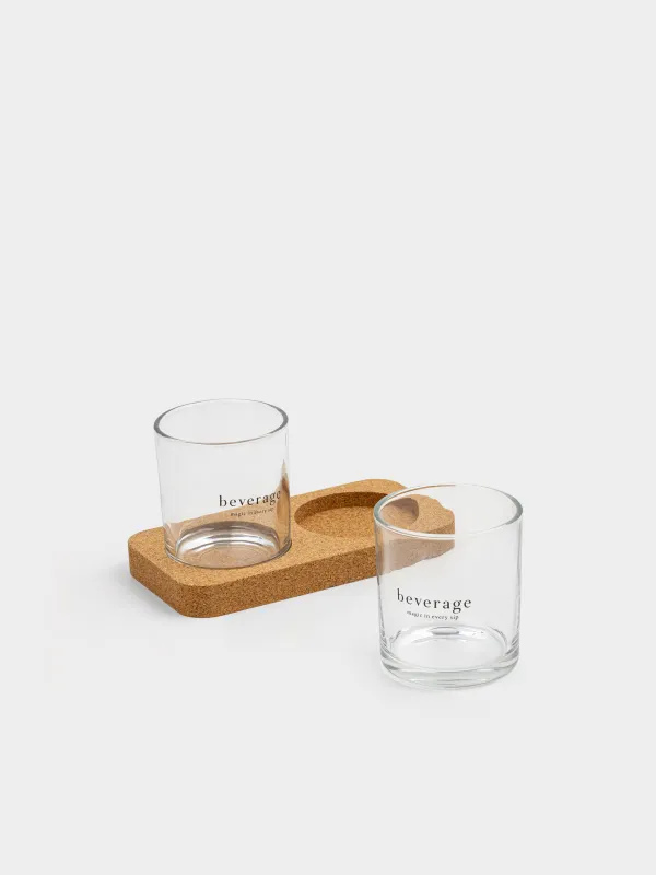 Стакан, 300 мл, 2 шт, на подставке, Beverage, Clear cork, image-2